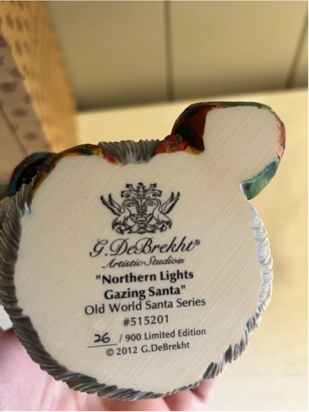 Rare G. DeBrekht Northern Lights Gazing Santa Carved 26/900 LE Hand Painted